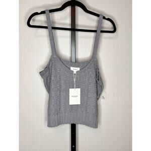 NWT Weekend Los Angeles Sleeveless Scoop Neck Knit Tank Top Dusty Blue Women's L